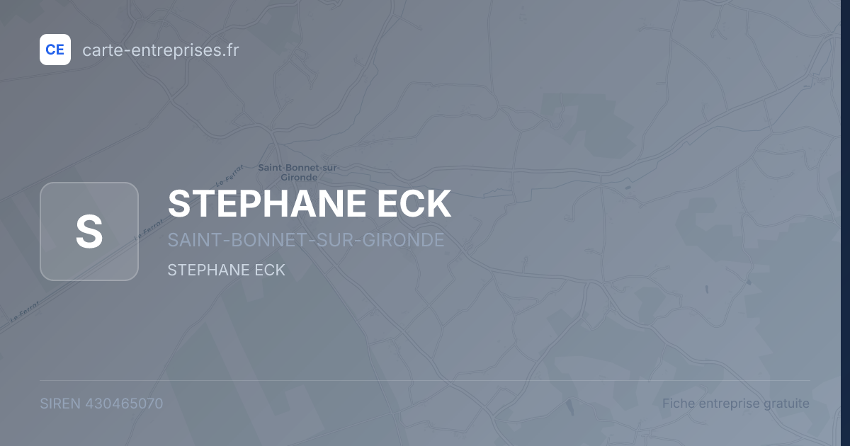 STEPHANE ECK — 430465070 — fiche entreprise