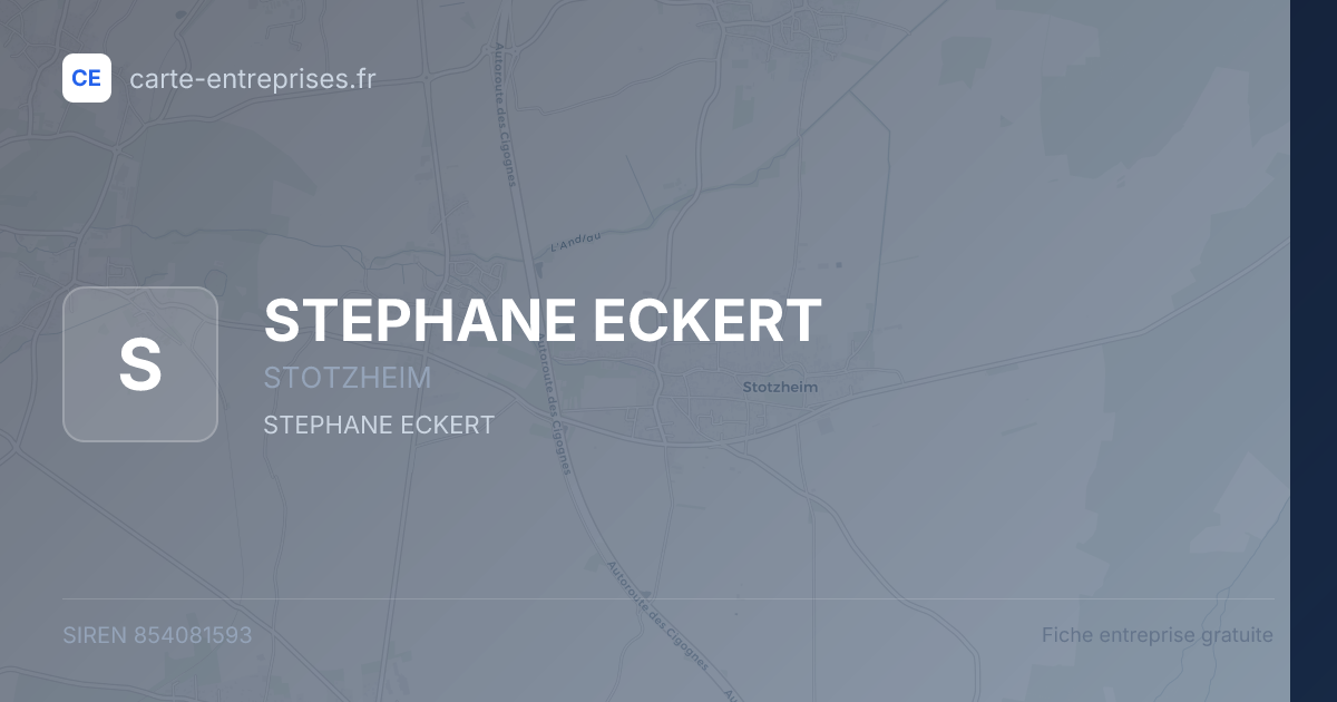STEPHANE ECKERT — 854081593 — fiche entreprise