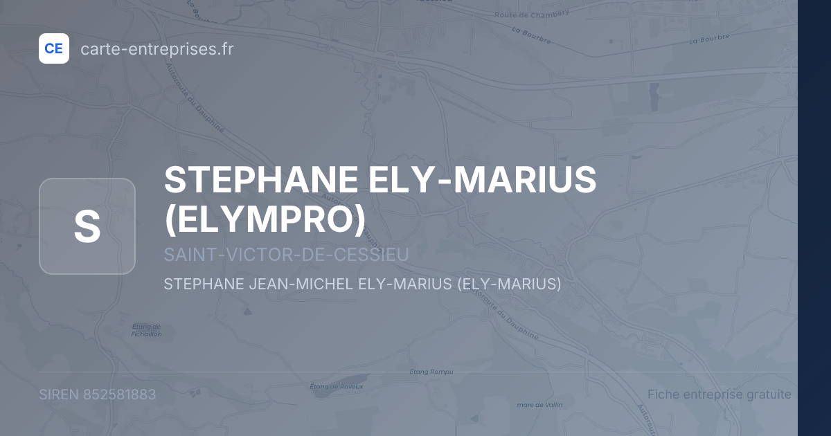 STEPHANE ELY-MARIUS (ELYMPRO) — 852581883 — fiche entreprise