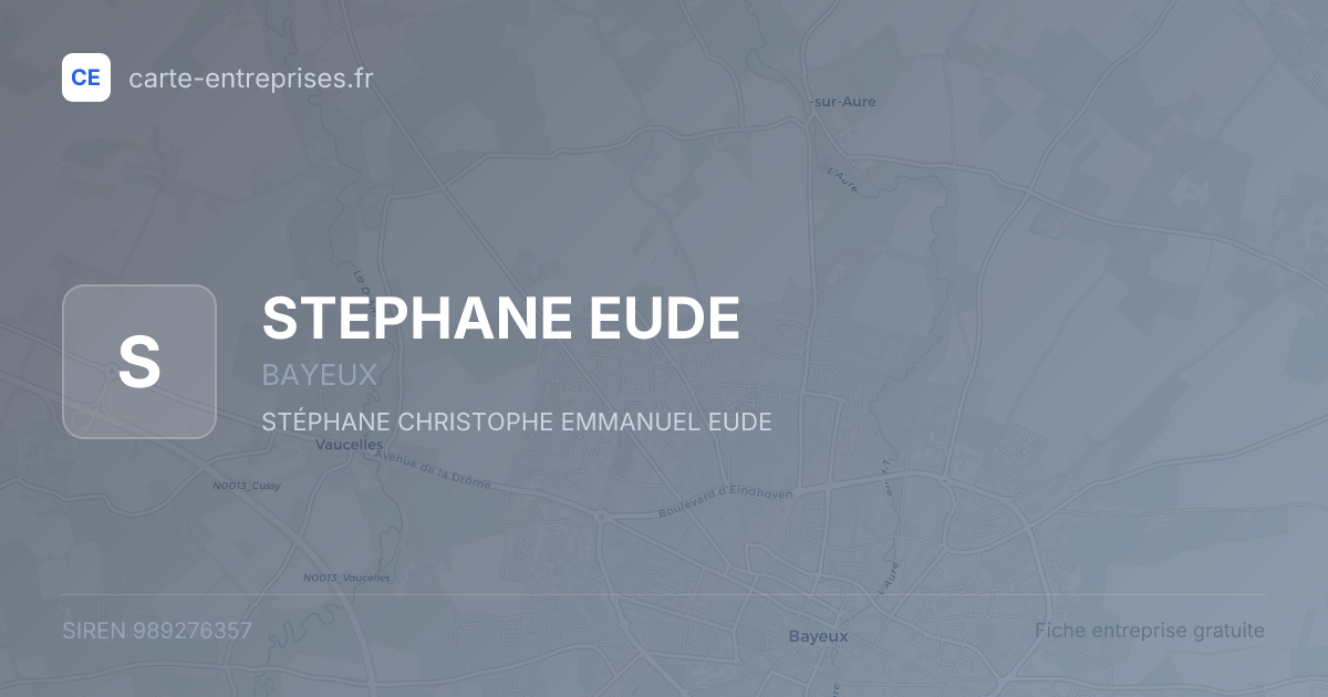 STEPHANE EUDE — 989276357 — fiche entreprise