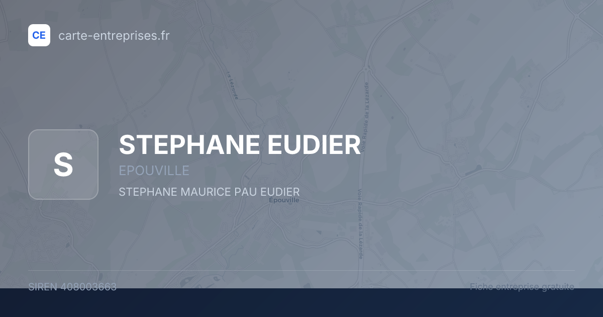STEPHANE EUDIER — 408003663 — fiche entreprise