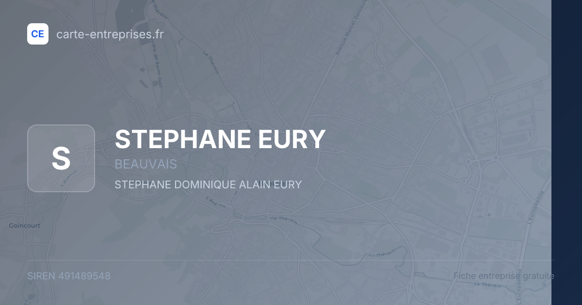 STEPHANE EURY — 491489548 — fiche entreprise