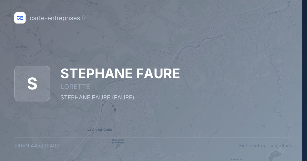 STEPHANE FAURE — 445239403 — fiche entreprise