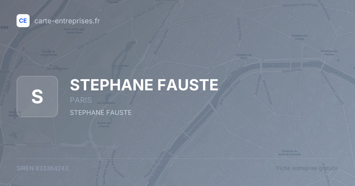 STEPHANE FAUSTE — 833364243 — fiche entreprise