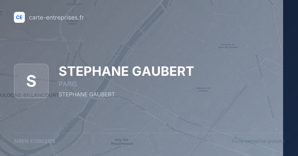 STEPHANE GAUBERT — 413863168 — fiche entreprise