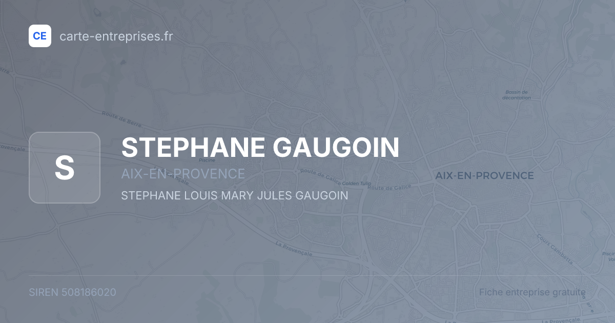 STEPHANE GAUGOIN — 508186020 — fiche entreprise