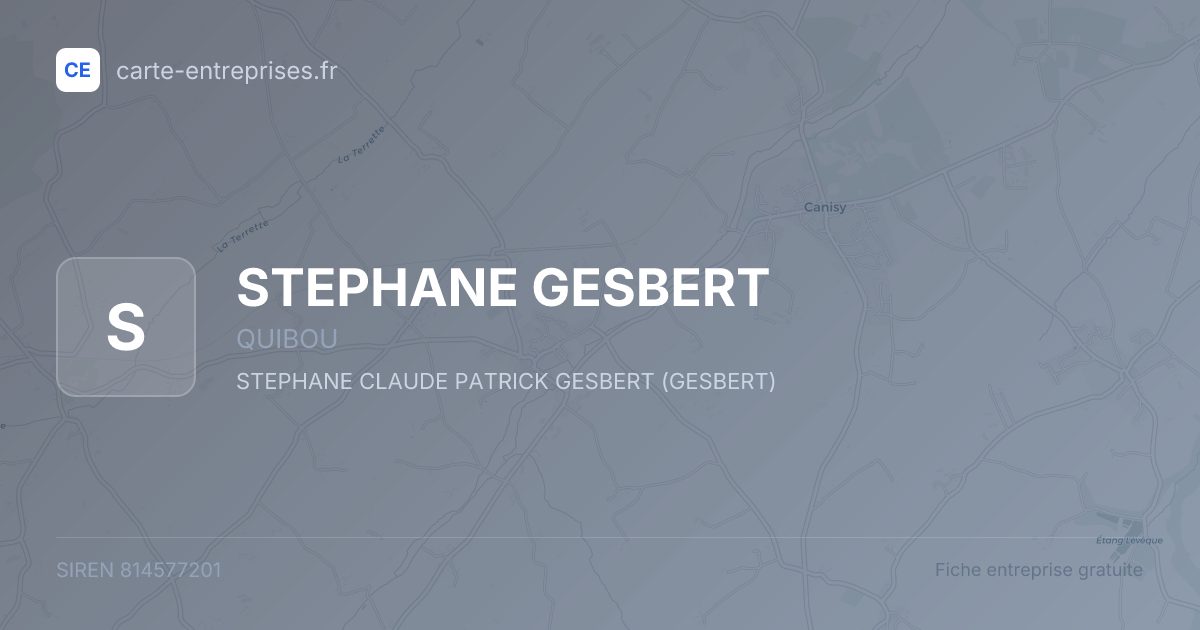 STEPHANE GESBERT — 814577201 — fiche entreprise