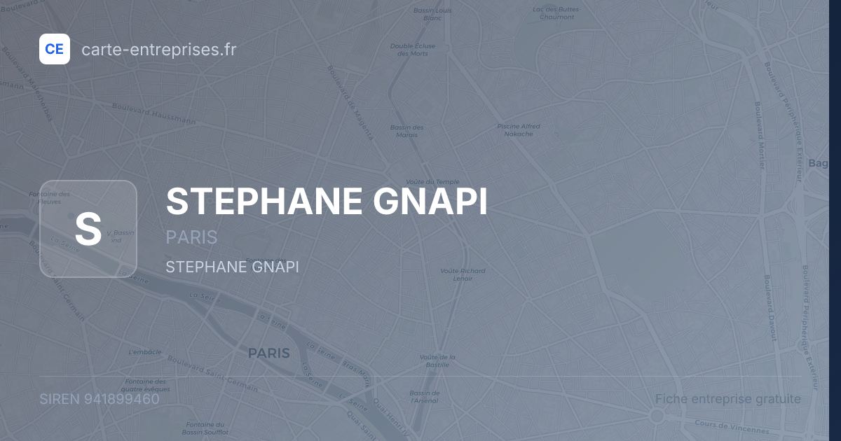 STEPHANE GNAPI — 941899460 — fiche entreprise