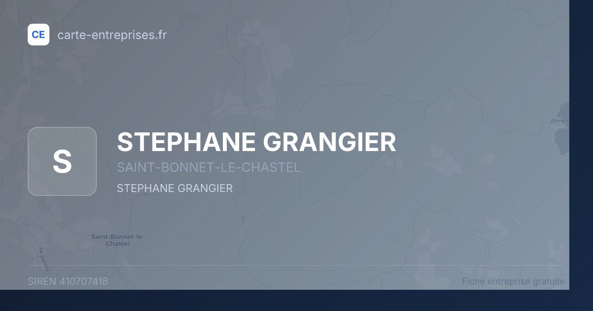 STEPHANE GRANGIER — 410707418 — fiche entreprise