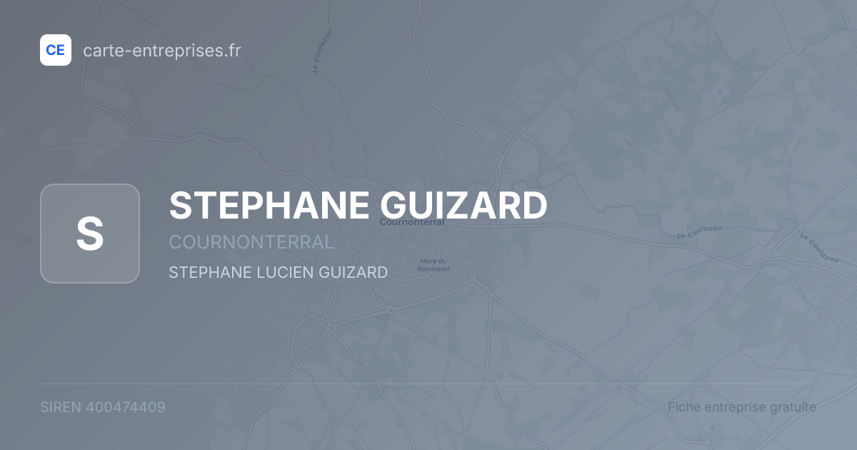 STEPHANE GUIZARD — 400474409 — fiche entreprise