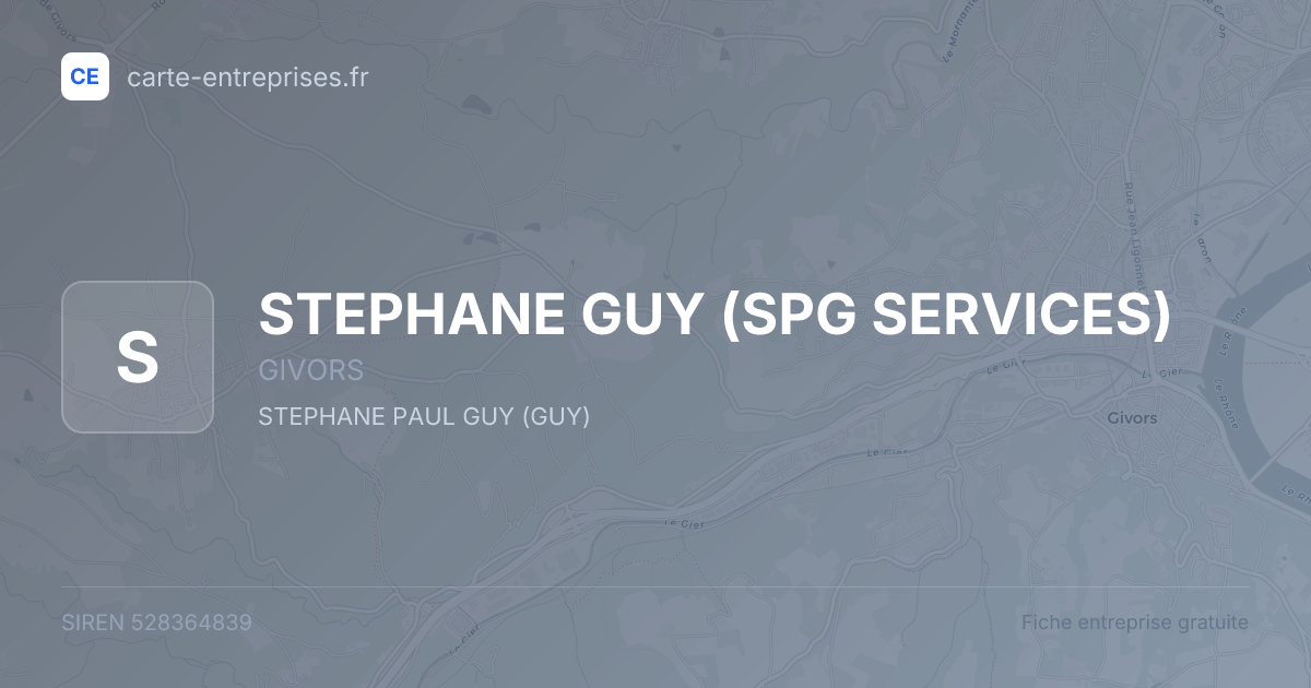 STEPHANE GUY (SPG SERVICES) — 528364839 — fiche entreprise