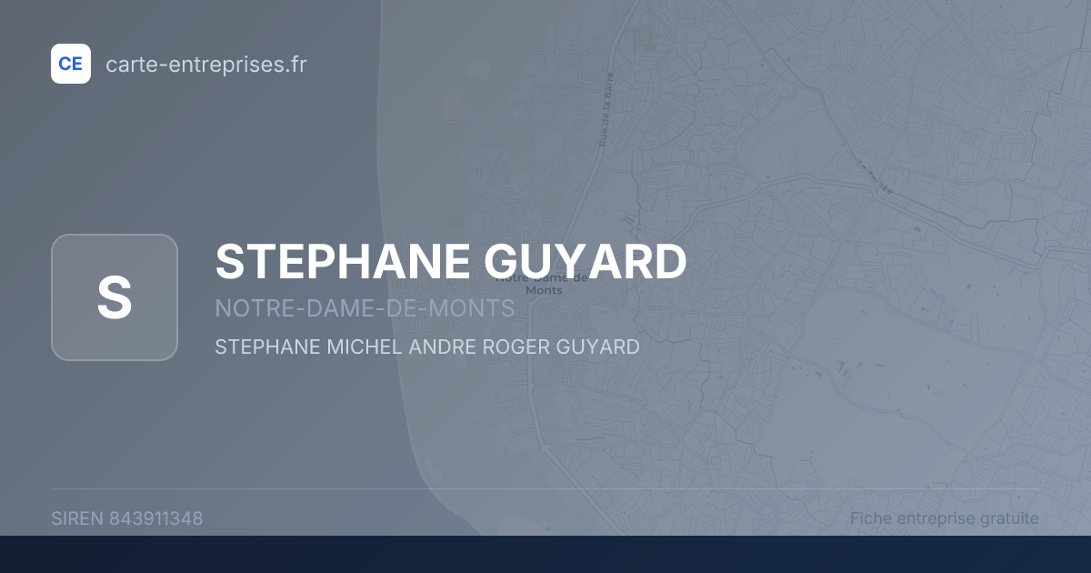STEPHANE GUYARD — 843911348 — fiche entreprise