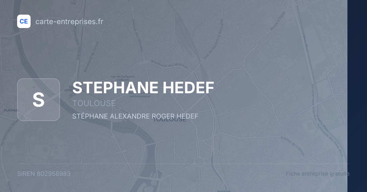 STEPHANE HEDEF — 802958983 — fiche entreprise