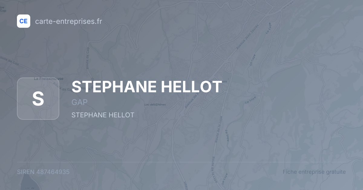 STEPHANE HELLOT — 487464935 — fiche entreprise