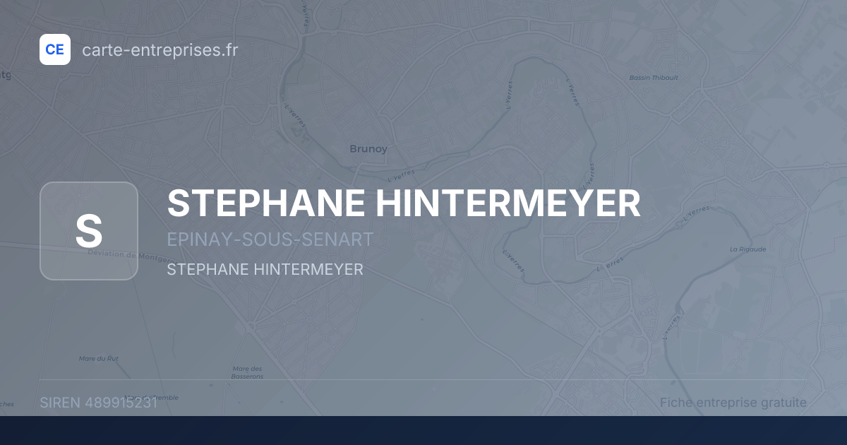 STEPHANE HINTERMEYER — 489915231 — fiche entreprise