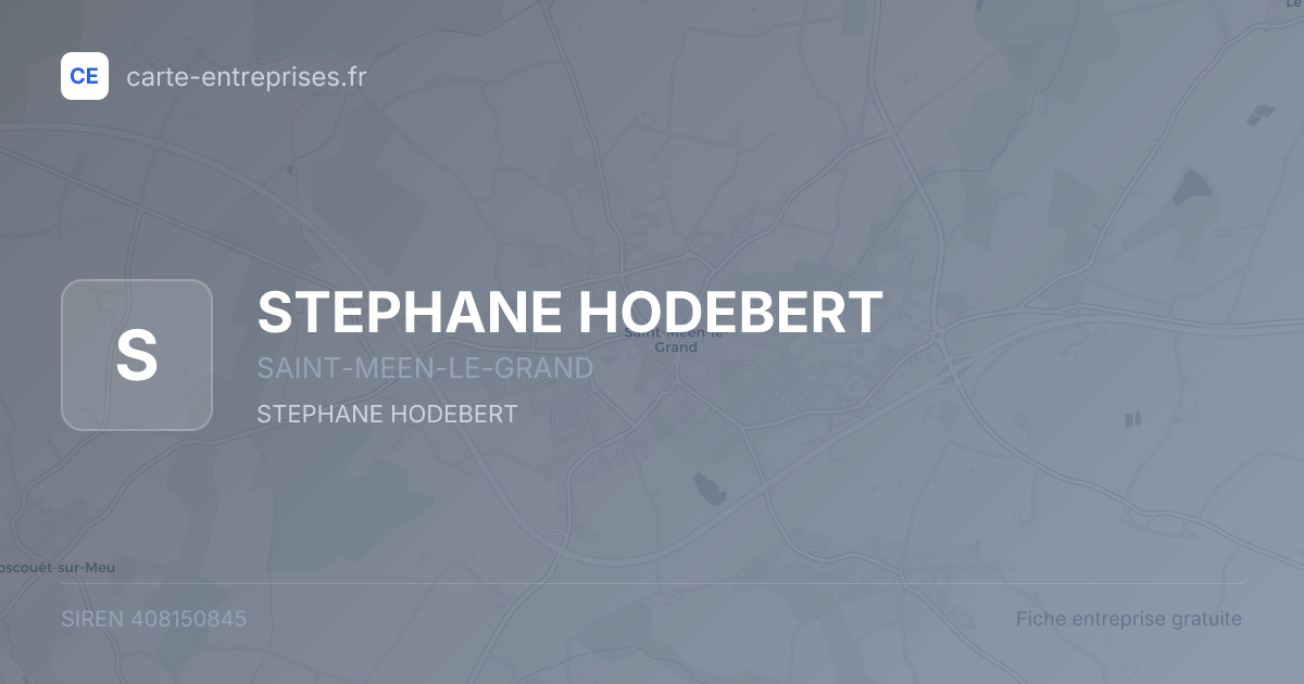 STEPHANE HODEBERT — 408150845 — fiche entreprise