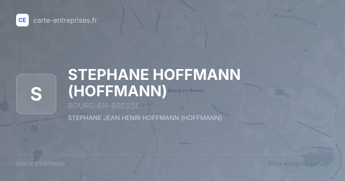 STEPHANE HOFFMANN (HOFFMANN) — 931878698 — fiche entreprise