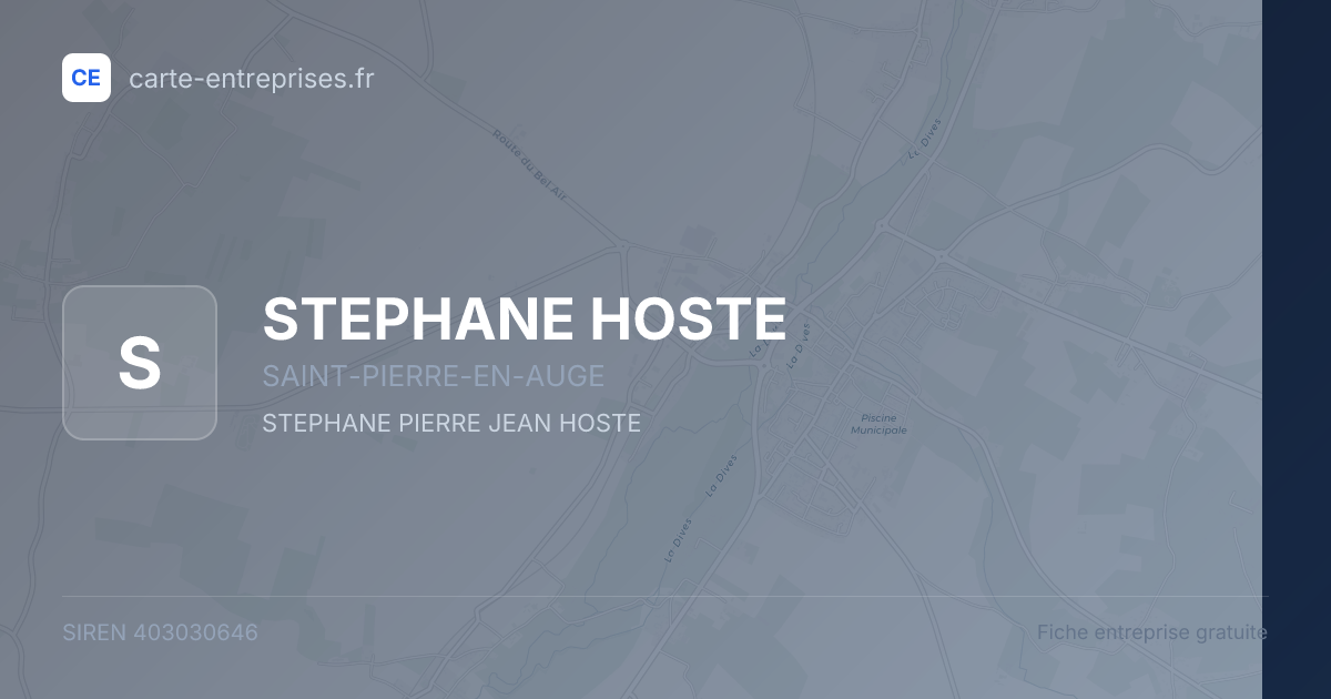 STEPHANE HOSTE — 403030646 — fiche entreprise