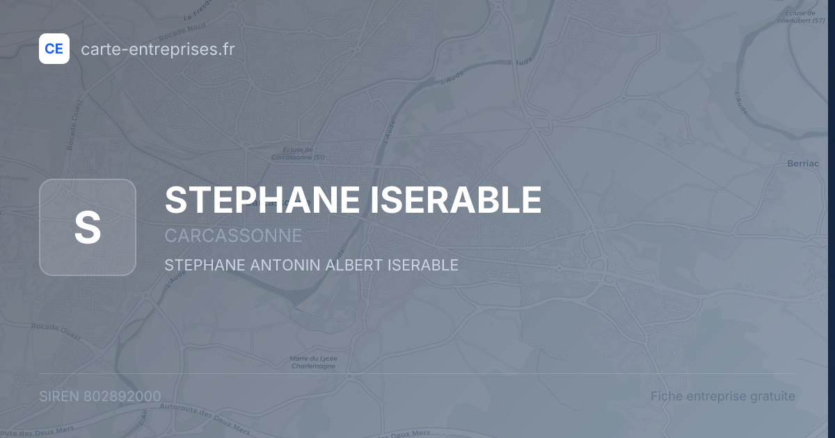 STEPHANE ISERABLE — 802892000 — fiche entreprise