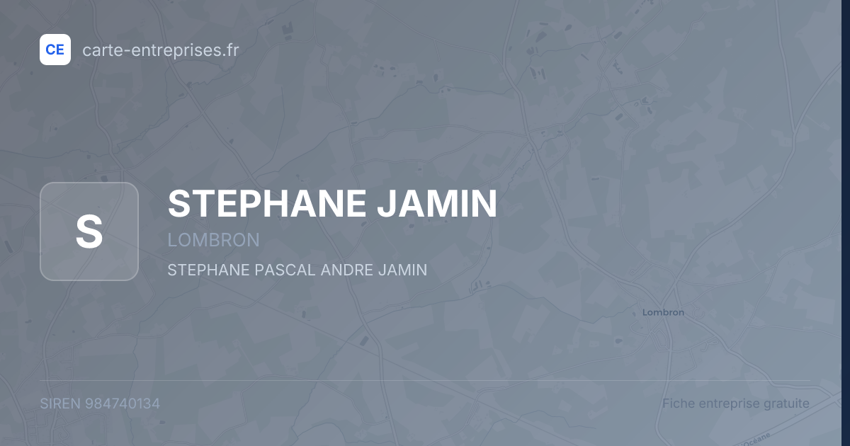 STEPHANE JAMIN — 984740134 — fiche entreprise