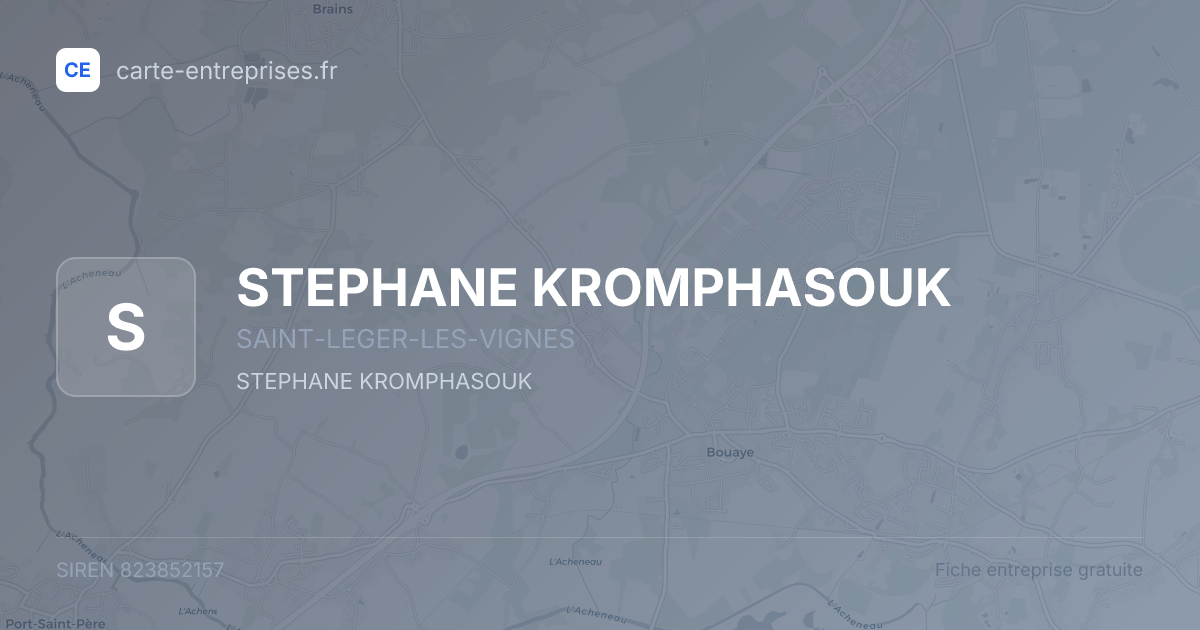 STEPHANE KROMPHASOUK — 823852157 — fiche entreprise