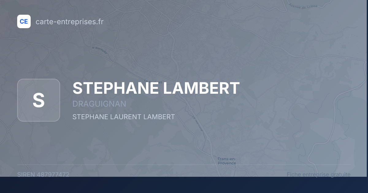 STEPHANE LAMBERT — 487977472 — fiche entreprise