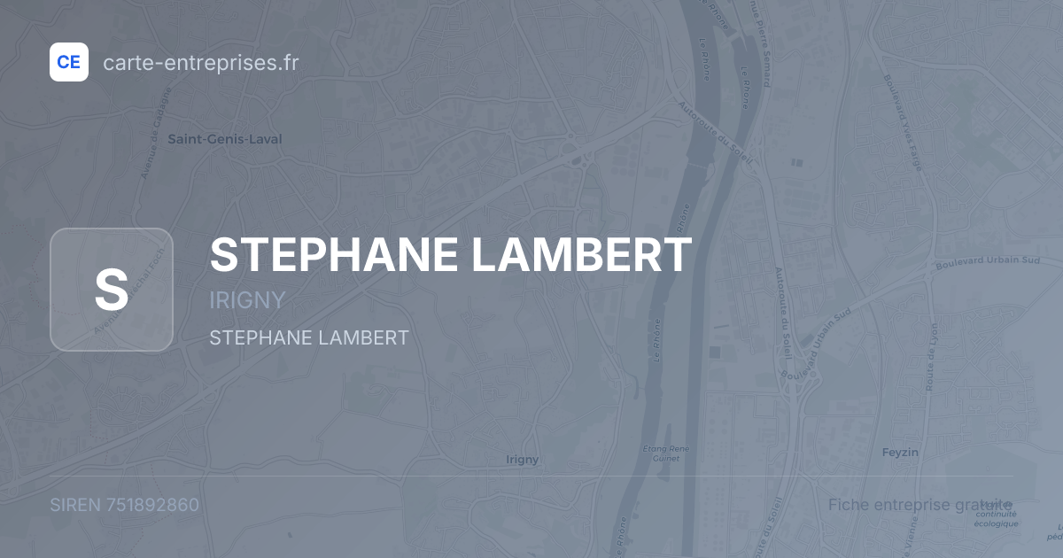 STEPHANE LAMBERT — 751892860 — fiche entreprise