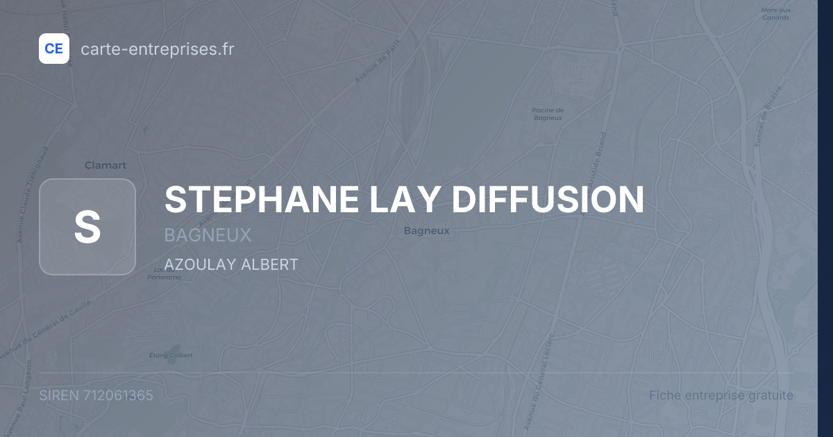 STEPHANE LAY DIFFUSION — 712061365 — fiche entreprise