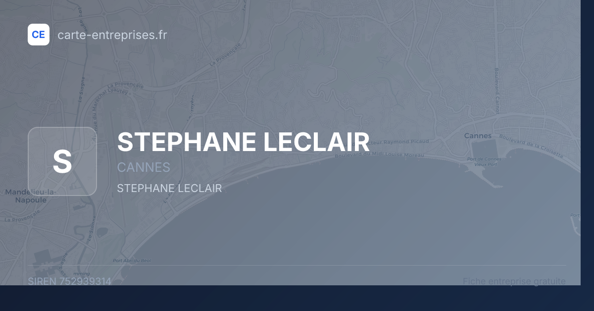 STEPHANE LECLAIR — 752939314 — fiche entreprise