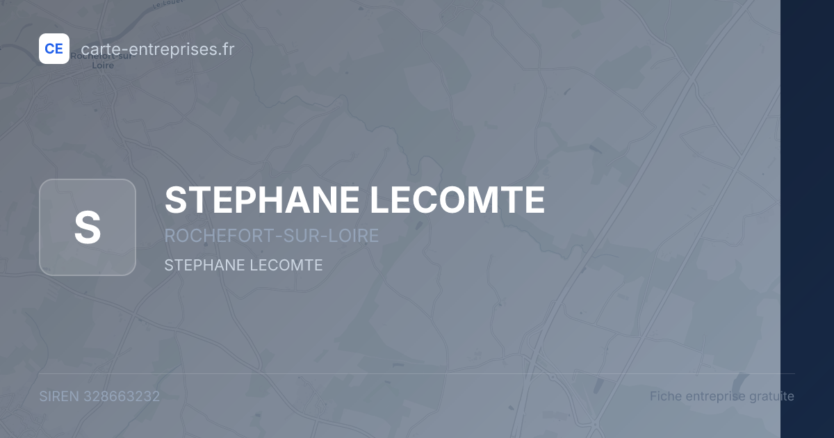 STEPHANE LECOMTE — 328663232 — fiche entreprise