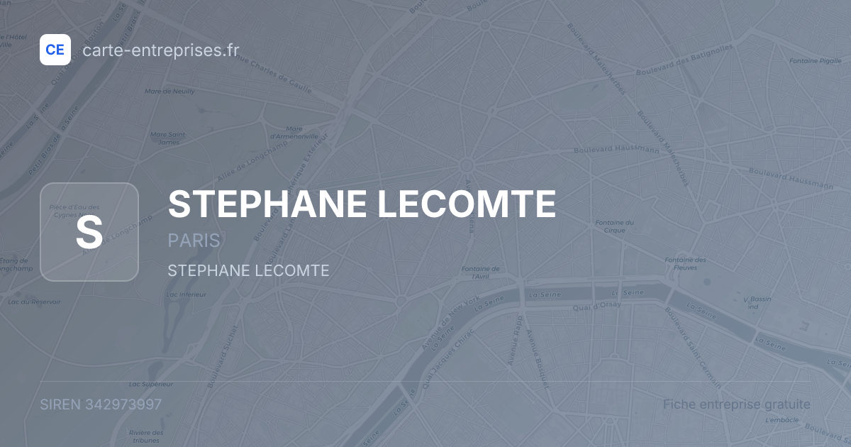 STEPHANE LECOMTE — 342973997 — fiche entreprise
