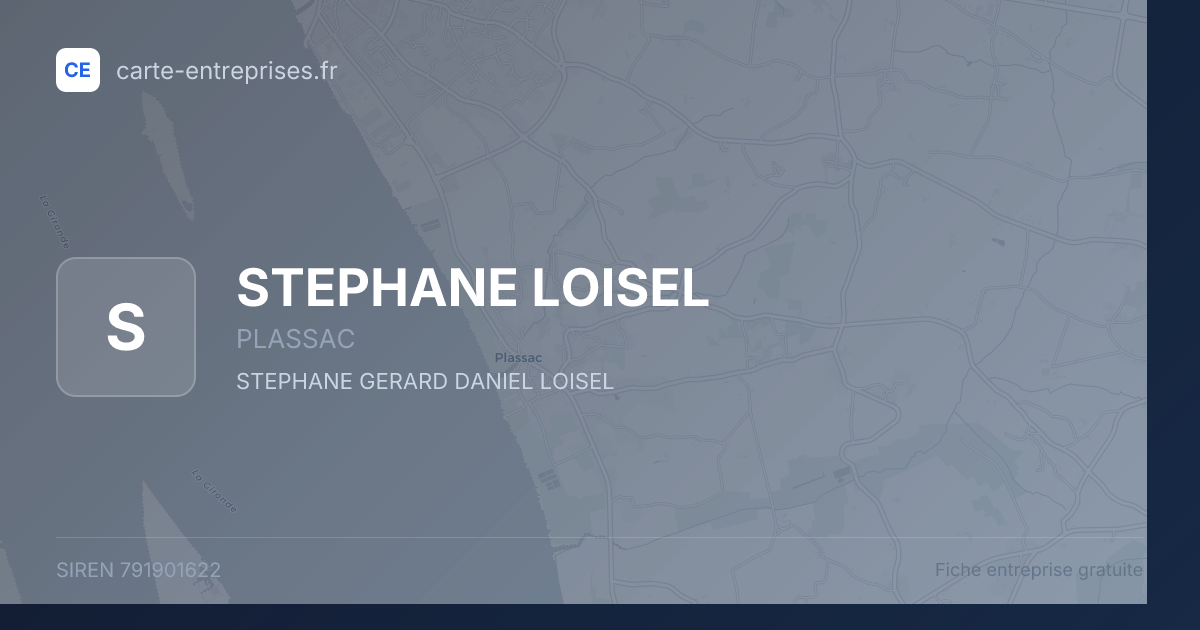 STEPHANE LOISEL — 791901622 — fiche entreprise