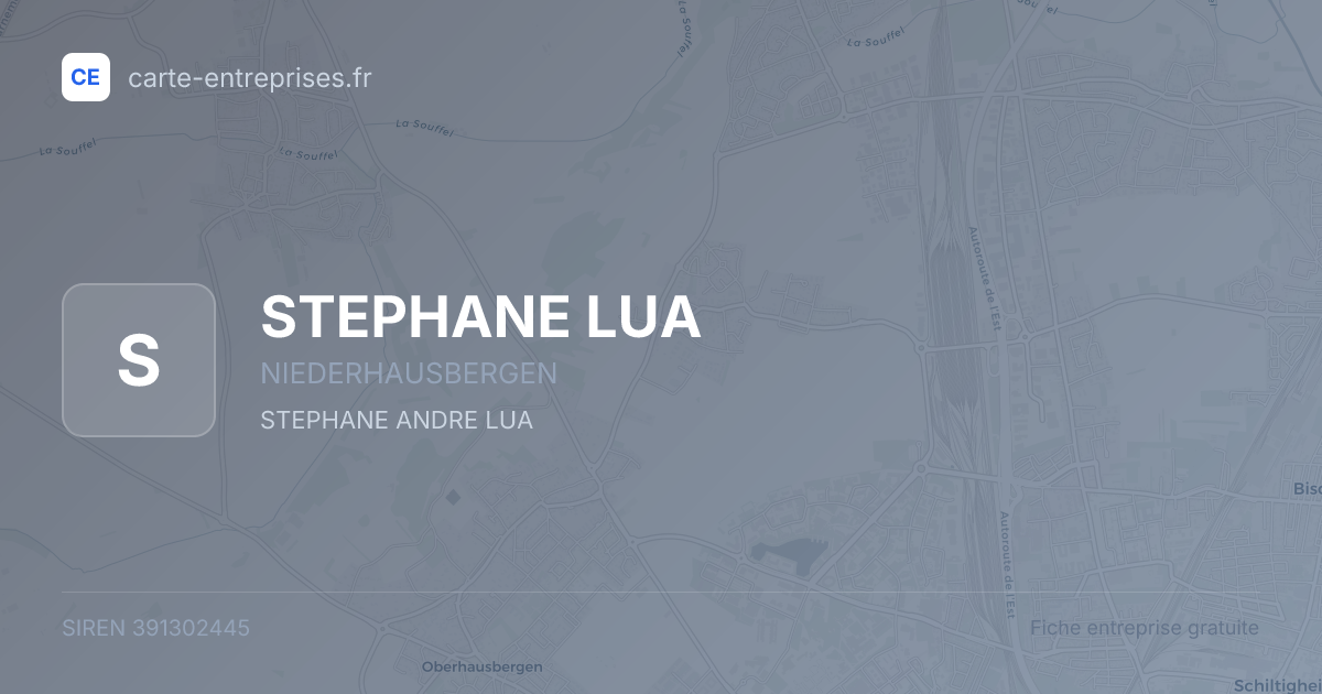 STEPHANE LUA — 391302445 — fiche entreprise