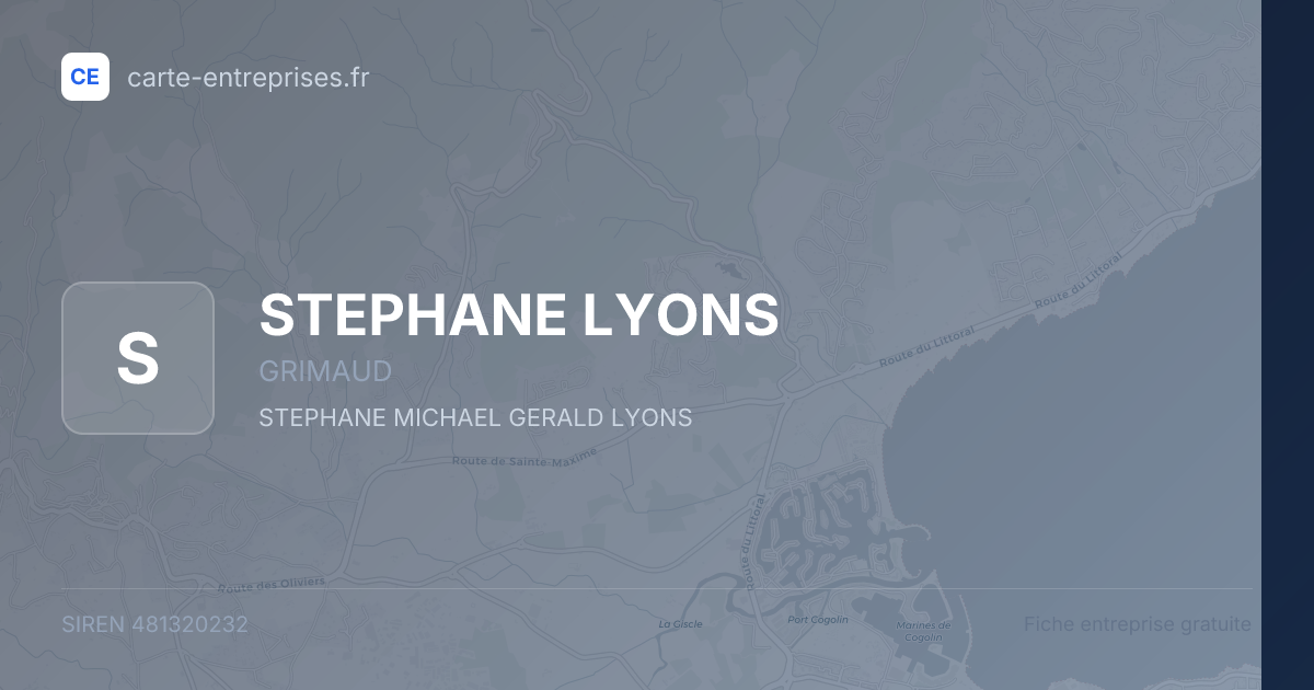 STEPHANE LYONS — 481320232 — fiche entreprise