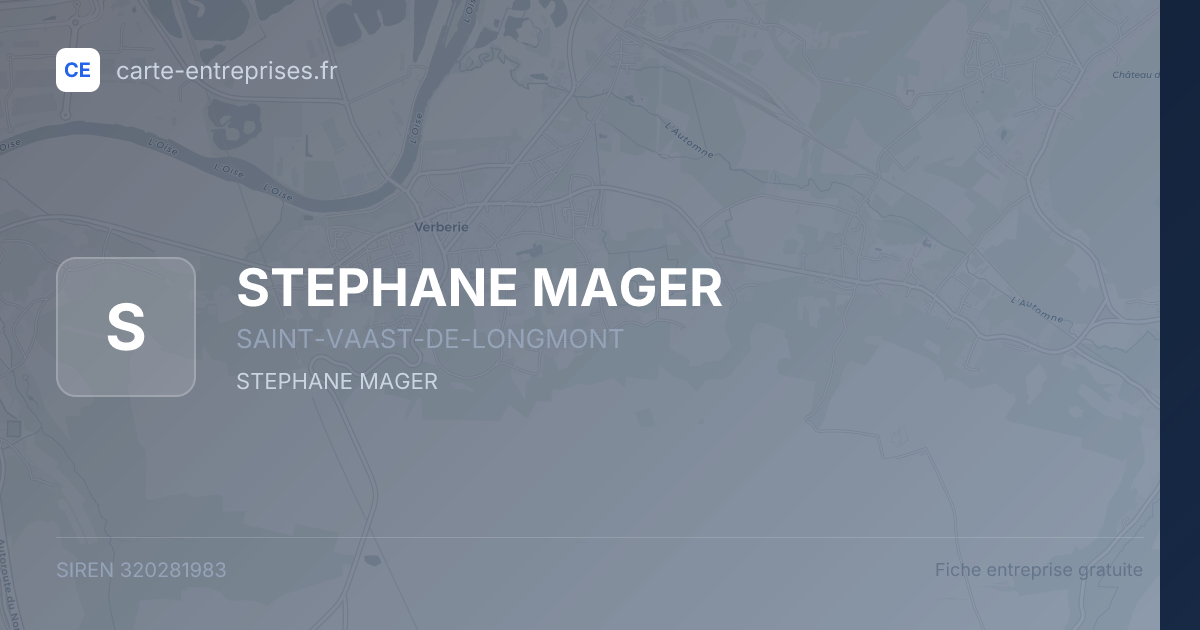 STEPHANE MAGER — 320281983 — fiche entreprise