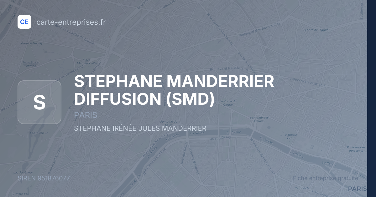 STEPHANE MANDERRIER DIFFUSION (SMD) — 951876077 — fiche entreprise