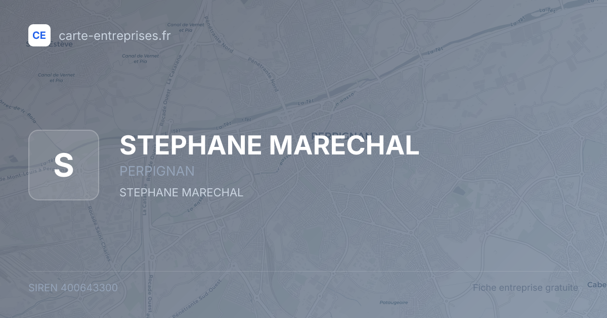STEPHANE MARECHAL — 400643300 — fiche entreprise