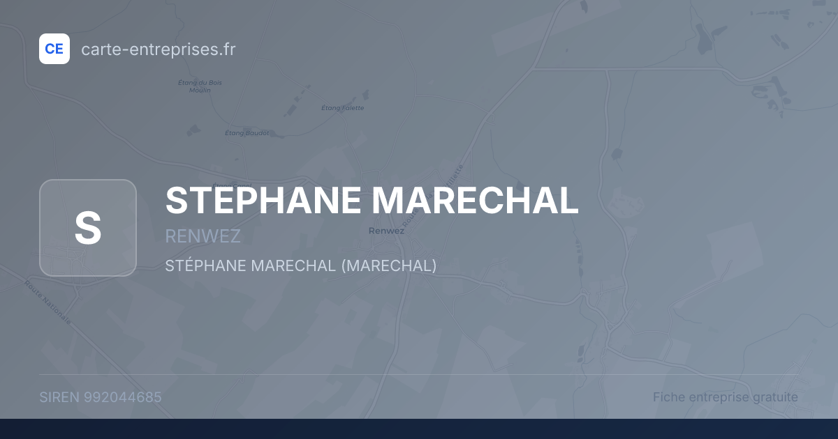 STEPHANE MARECHAL — 992044685 — fiche entreprise