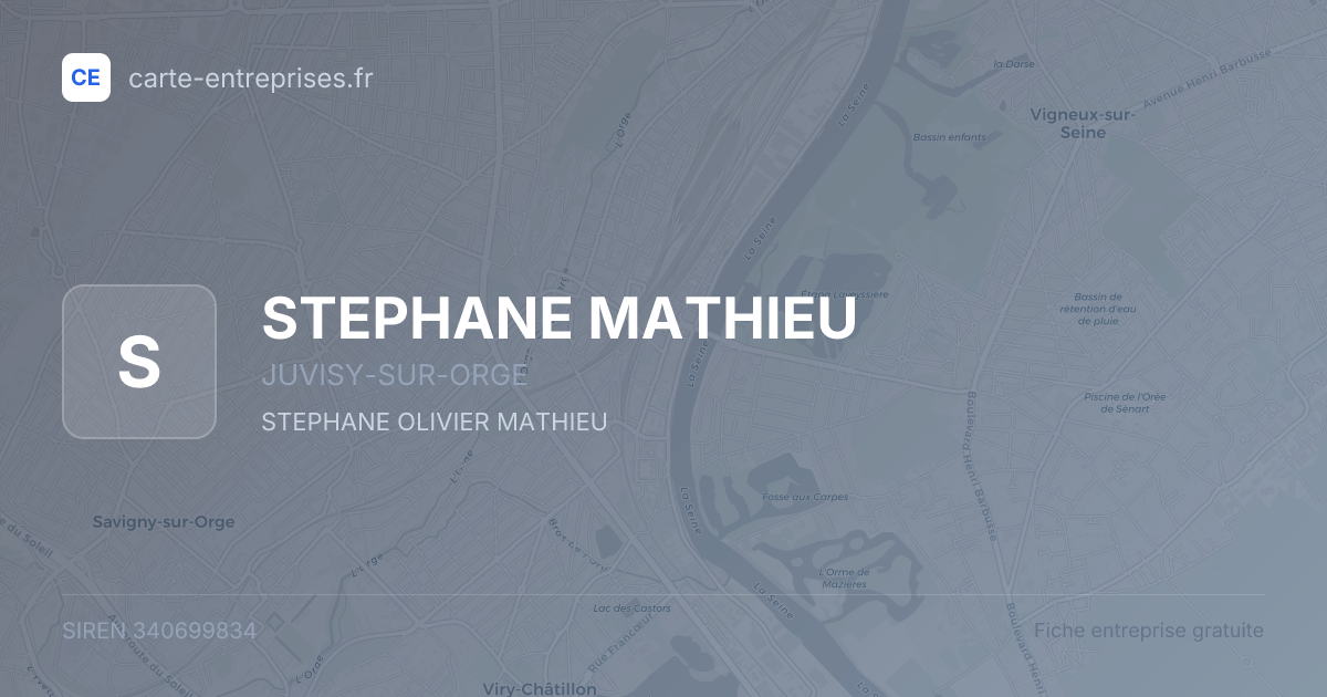STEPHANE MATHIEU — 340699834 — fiche entreprise