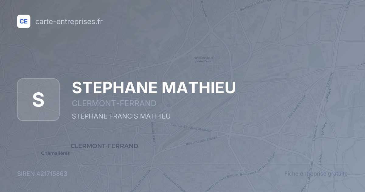 STEPHANE MATHIEU — 421715863 — fiche entreprise