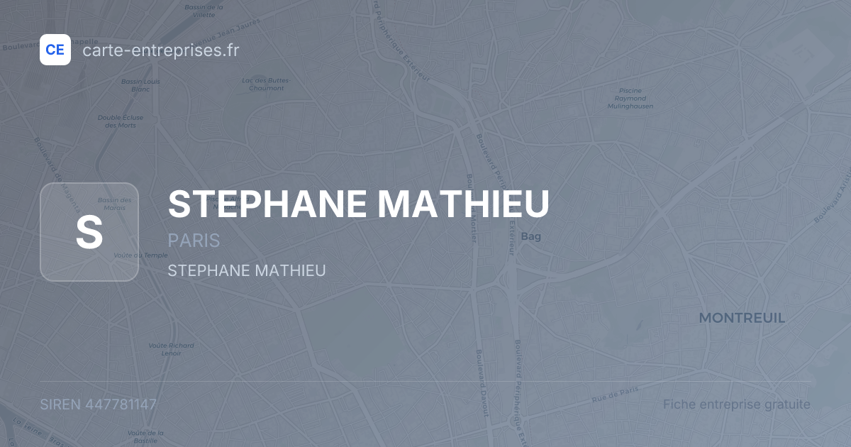 STEPHANE MATHIEU — 447781147 — fiche entreprise