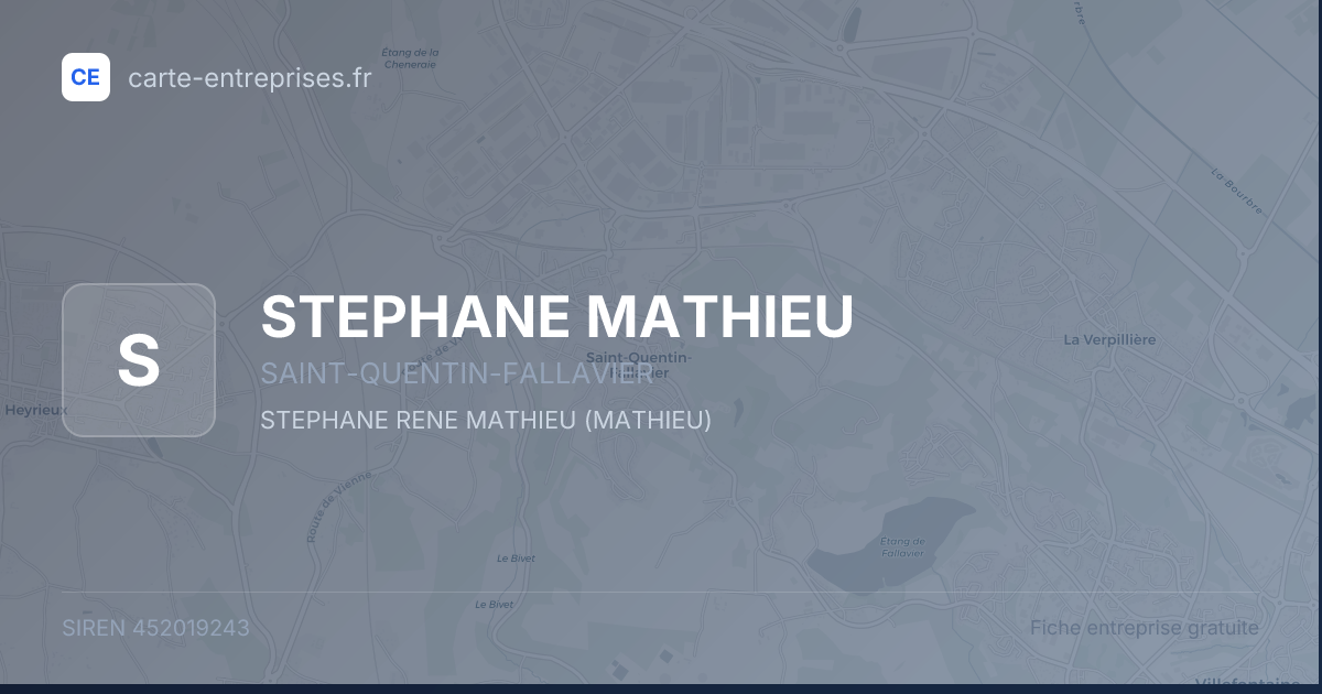 STEPHANE MATHIEU — 452019243 — fiche entreprise