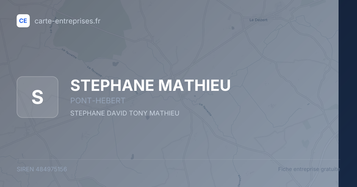 STEPHANE MATHIEU — 484975156 — fiche entreprise