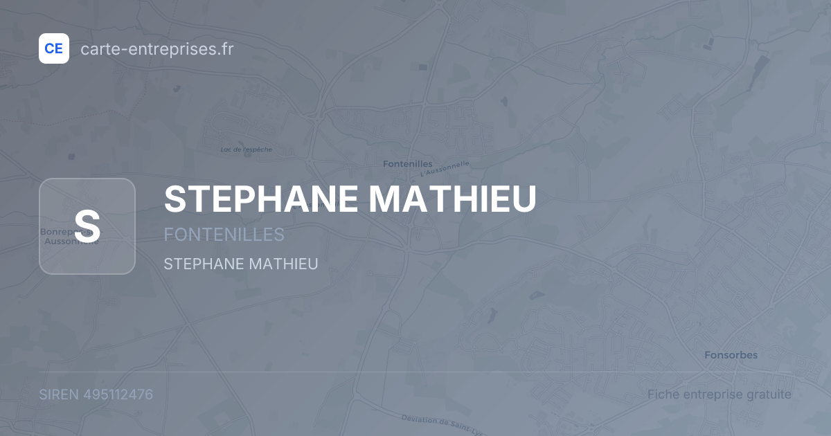 STEPHANE MATHIEU — 495112476 — fiche entreprise