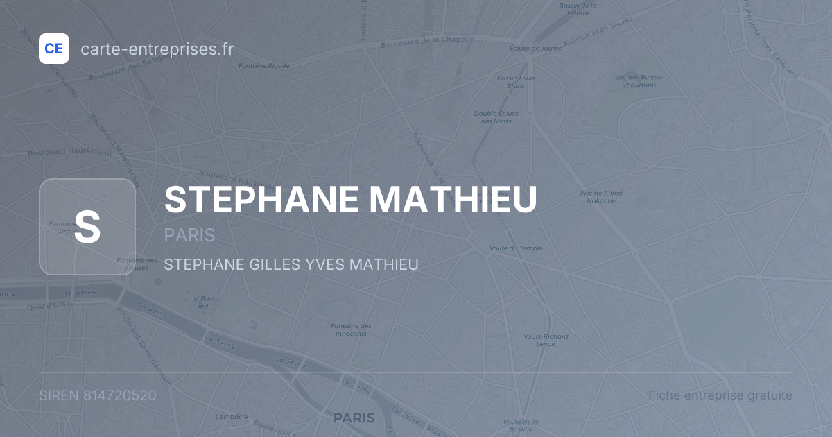 STEPHANE MATHIEU — 814720520 — fiche entreprise