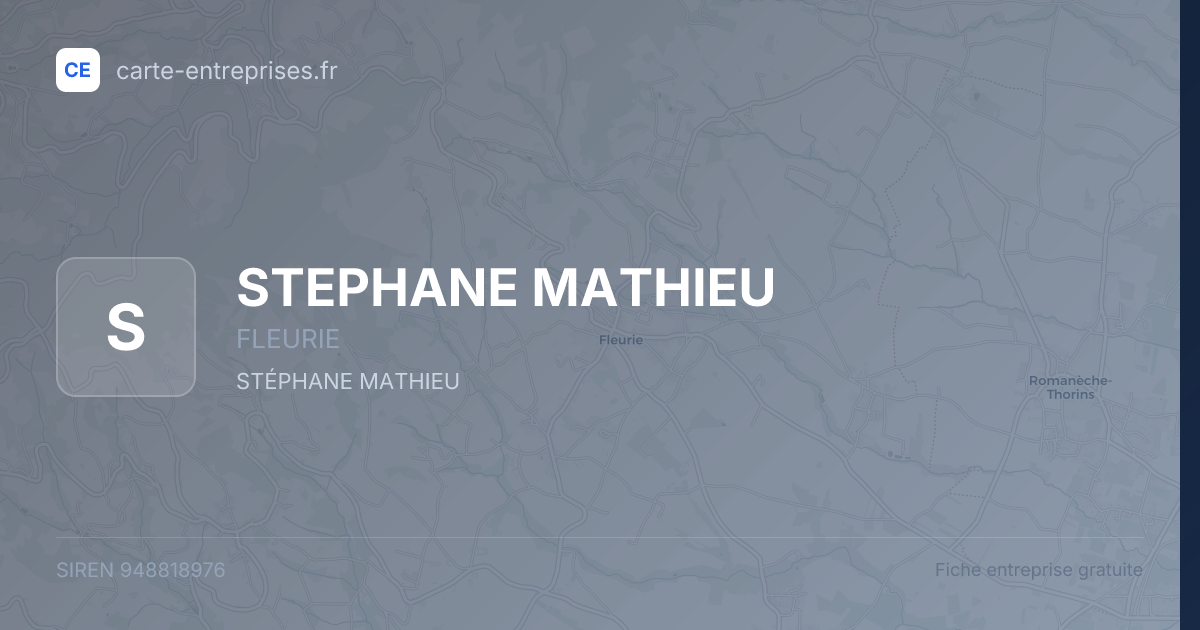 STEPHANE MATHIEU — 948818976 — fiche entreprise