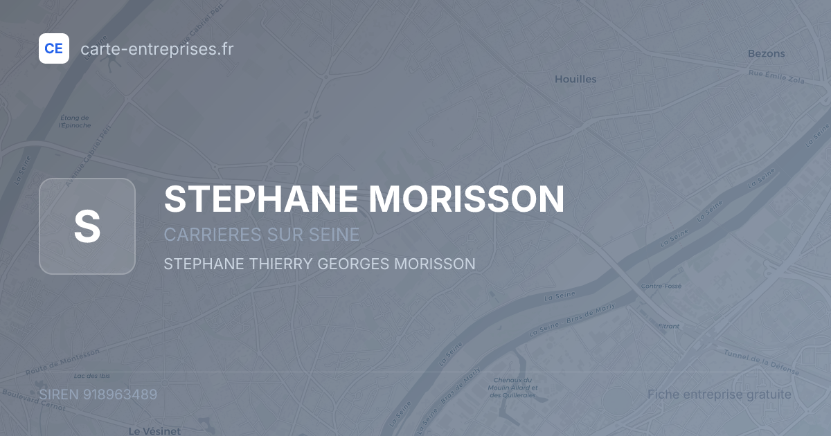 STEPHANE MORISSON — 918963489 — fiche entreprise