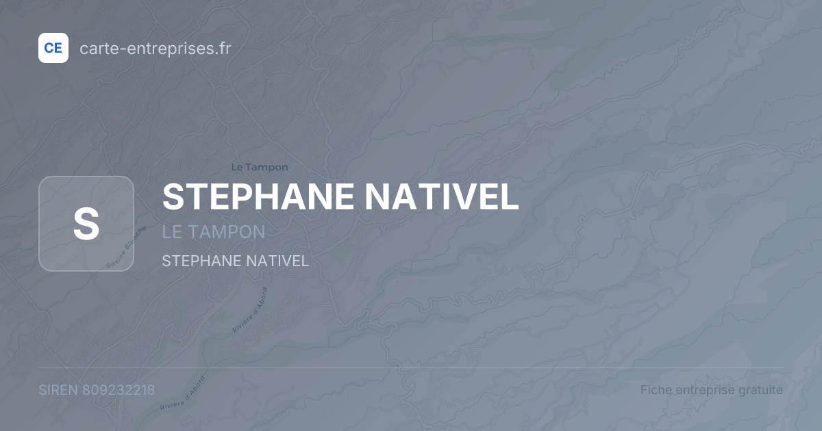 STEPHANE NATIVEL — 809232218 — fiche entreprise