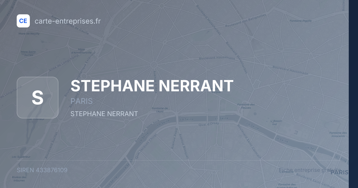STEPHANE NERRANT — 433876109 — fiche entreprise