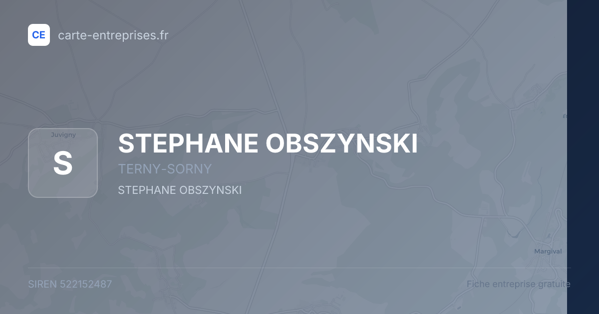 STEPHANE OBSZYNSKI — 522152487 — fiche entreprise